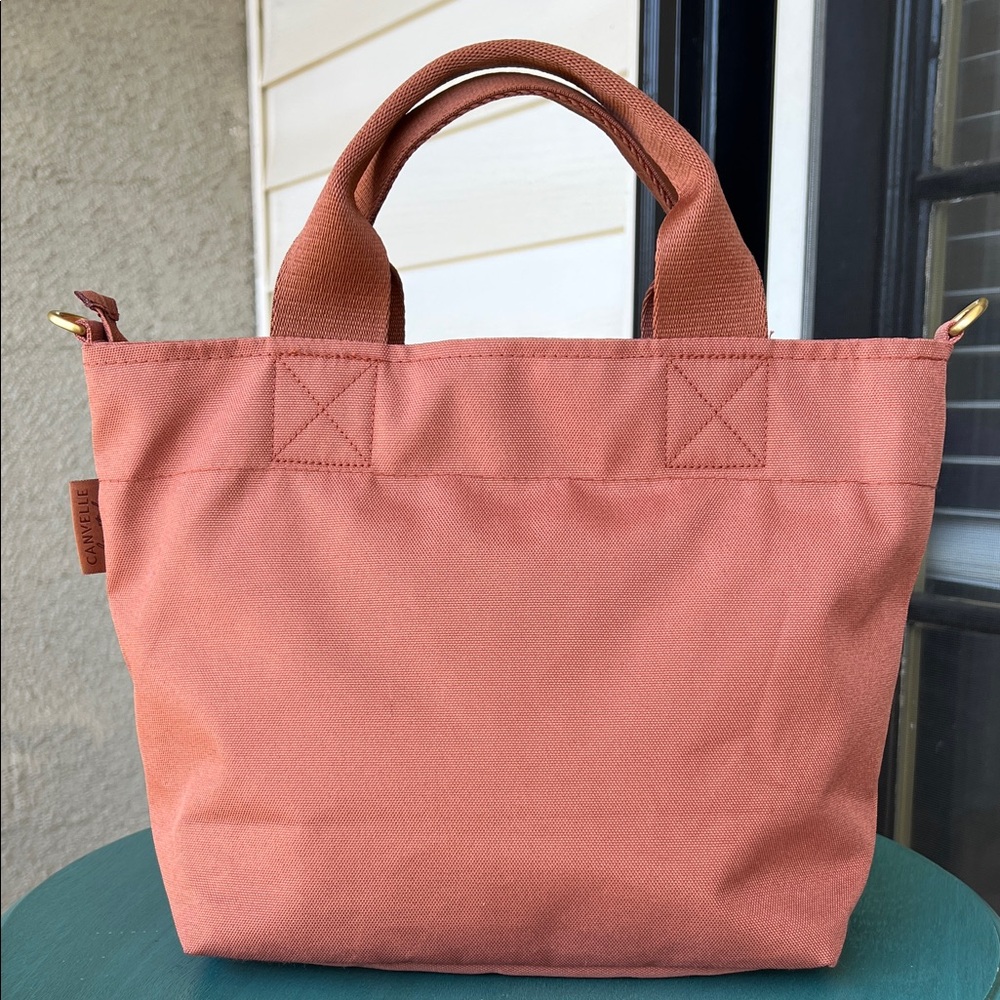 Canvelle Zip Crossbody Tote Small in Terracotta - Picture 3 of 9